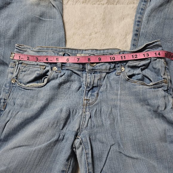 Bullhead Light Wash Slim Boot Cut Denim Blue Jeans 7S - Picture 2 of 6